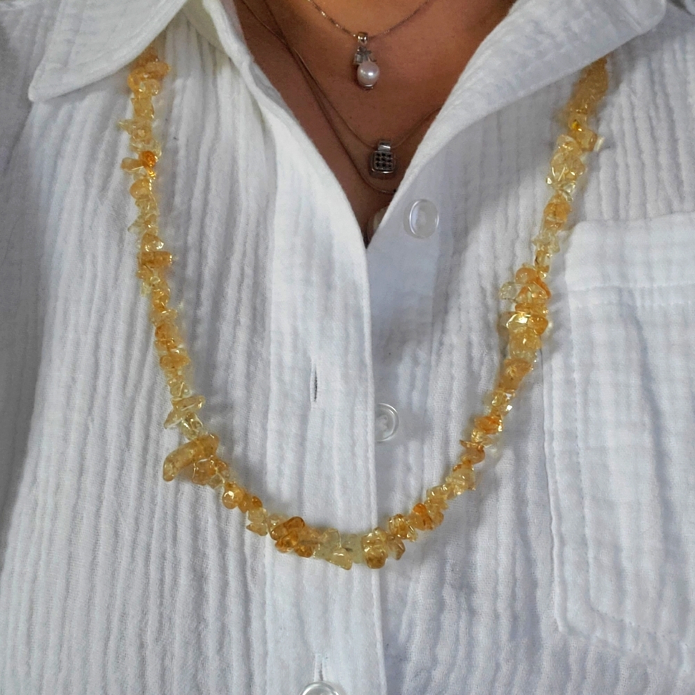 Vtg. Champaigne Cetrine Necklace